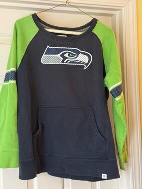 Fanatics Navy and Green Seahawks Womens  Sweatshirt Pullover